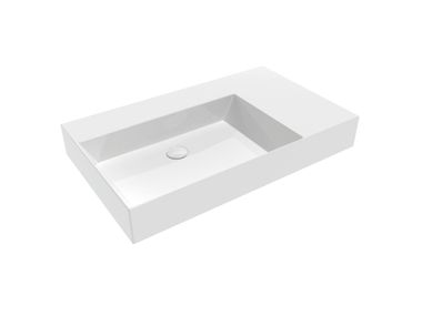 Rectangular ceramic washbasin with integrated countertop APPLIGHT Ceramica Flaminia