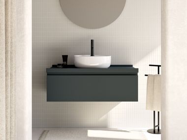 Móvel lavatório suspenso de MDF com gavetas MATERIA - MT019 Ceramica Globo