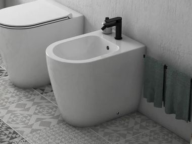 Bidé de cerâmica de chão rentes à parede MODE - ME009 Ceramica Globo