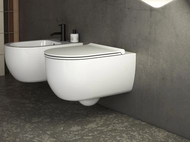 Sanita suspensa de cerâmica sem rebordo MODE - MES03 Ceramica Globo