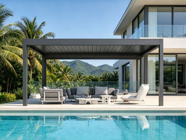 Pergola bioclimatique en aluminium SUNROOM E SERIES AIRMEGA