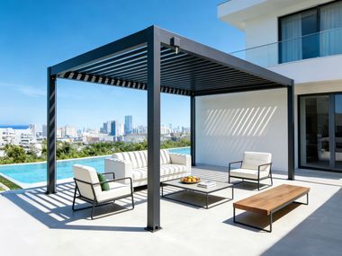 Pergola bioclimatique en aluminium SUNROOM C SERIES AIRMEGA