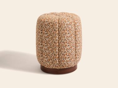 Round fabric pouf CLAUDEL AUTUMN FLORAL Clovi Paris
