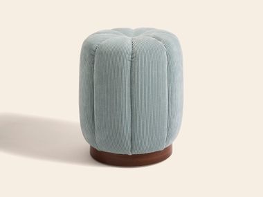Round fabric pouf CLAUDEL CLOUDY VELVET Clovi Paris