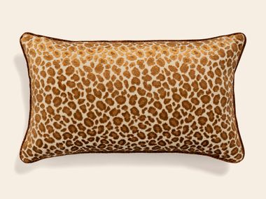 Cuscino animalier rettangolare FÉLIN LÉOPARD COGNAC Clovi Paris