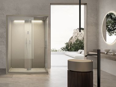 Rectangular glass shower cabin ESSENZA HAMMAM Colacril