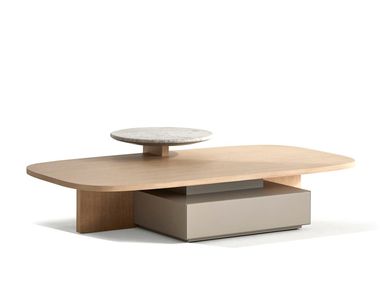 Low wooden coffee table with storage space ESTRATO Alexandra
