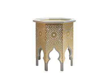 Octagonal leather coffee table MEDINA Alexandra