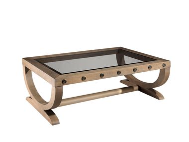 Low wood and glass coffee table NICOSIA Alexandra