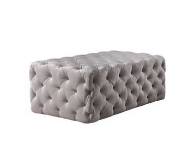 Tufted suede fabric pouf NIMES Alexandra