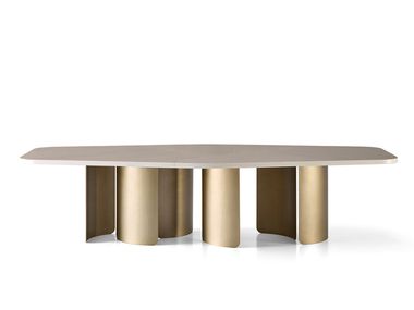 Steel and wood dining table ONDA FRESNO Alexandra