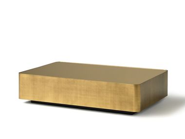 Tavolino rettangolare basso in ferro e vetro SEVEN Alexandra