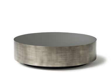 Round low glass and iron coffee table SEVEN Alexandra