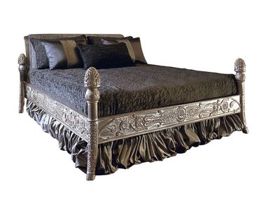 Wooden bed with upholstered headboard SILVIA Alexandra