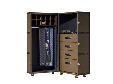 Mueble de accesorios de cuero con ruedas TRAVELER Alexandra