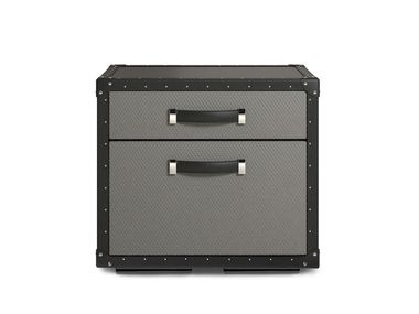Comodino in pelle con cassetti TRAVELER Alexandra