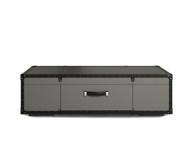 Rectangular low leather coffee table TRAVELER Alexandra