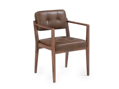 Silla tapizada de cuero con brazos AXEL Commune