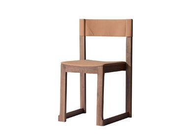 Silla patín apilable en nobuk TAN Commune