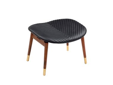 Upholstered leather footstool VOLTA Commune