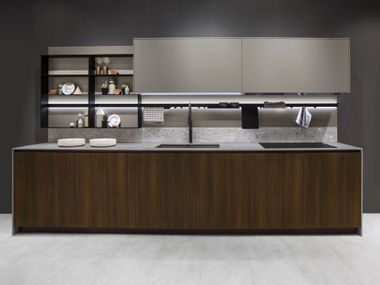 Kitchen with integrated handles LINEA EDGE 02 Composit