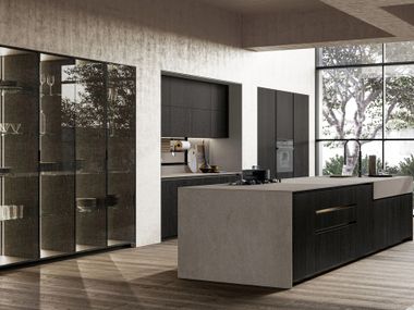 Cucina componibile con gola, vetrina e isola CX 11 COMP. 4 Comprex