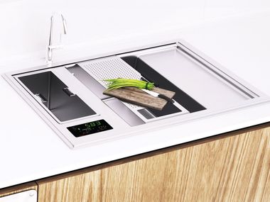 Built-in sink with integrated pasta cooking bowl SINKOOK Concepticon