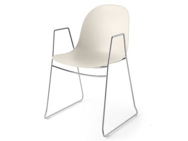 Stackable sled base polypropylene chair with armrests ACADEMY Connubia