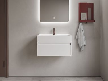Wall-mounted washbasin in Acovi® with drawer MODUL 60 WITH DRAWER Copenhagen Bath