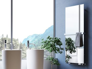 Termoarredo verticale a parete FRAME INOX BLOWER MISTO Cordivari Design