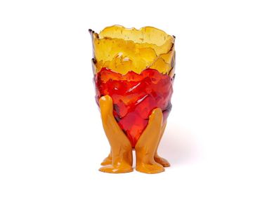 Vaso rotondo fatto a mano in resina CLEAR EXTRA COLOUR Corsi Design
