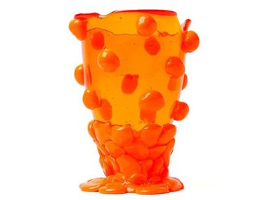 Vaso rotondo fatto a mano in resina NUGGET Corsi Design