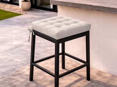 Outdoor fabric cushion BAR STOOL SEAT TUFTED CUSHION Covers&All