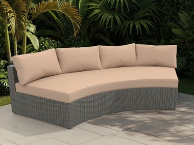 Outdoor fabric cushion CUSTOM CURVED CUSHION Covers&All