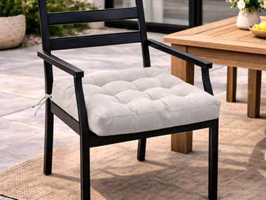 Outdoor fabric chair cushion DINING CHAIR TUFTED CUSHION Covers&All