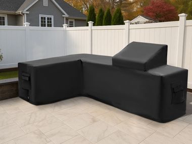Protective cover for outdoor kitchens L-SHAPED ISLAND KITCHEN COVERS - RIGHT Covers&All
