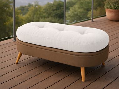 Outdoor fabric cushion OVAL TUFTED CUSHION Covers&All