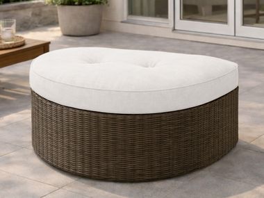 Outdoor fabric cushion SEMI-ROUND TUFTED CUSHION Covers&All