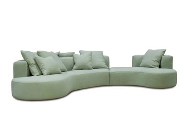 Double-sided curved fabric sofa LAB ORGANIC UNIQUE Crearte Collections