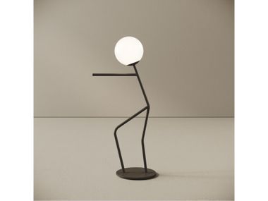 LED stainless steel floor lamp with photocatalytic treatment OMINO PUSHER Creazione SUGO