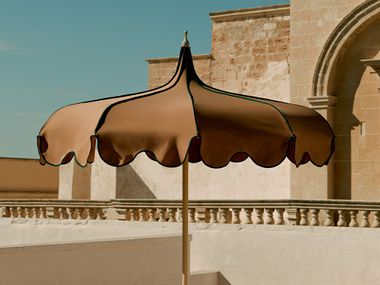 Anodized aluminium and acrylic garden umbrella PAGODA Crema Outdoor