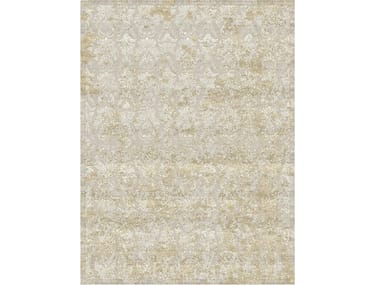 Rectangular handmade rug DAMASK VINTAGE GOLD