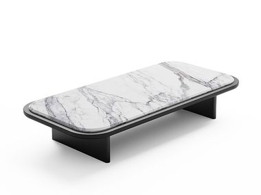 Mesa de centro retangular baixa de mármore TIME Dash Casa