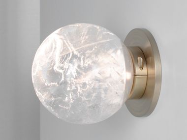 Clear quartz wall light in solid brass ADORE D.Bianco
