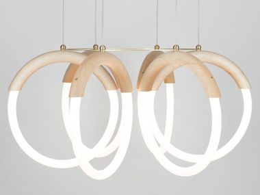 Brass and timber pendant lamp STELLA D.Bianco