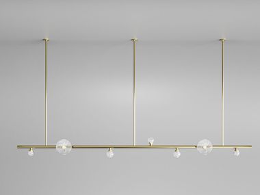 LED brass pendant lamp THE CROWN JEWEL LINEAR D.Bianco