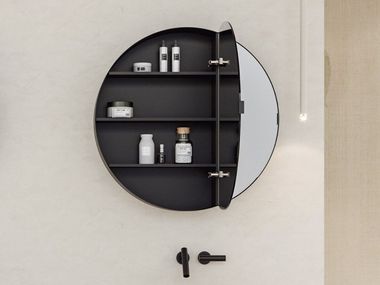 Wall-mounted mirror with cabinet and shelf FORMA DDL