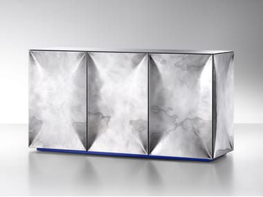 Madia in acciaio inox con ante a battente SCULPT - IRIDIUM EDITION DE CASTELLI