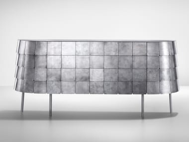 Madia in acciaio inox con ante a battente e cassetti YOROI - IRIDIUM EDITION DE CASTELLI