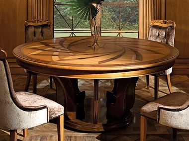 Extending round wooden table DECÒ Prestige